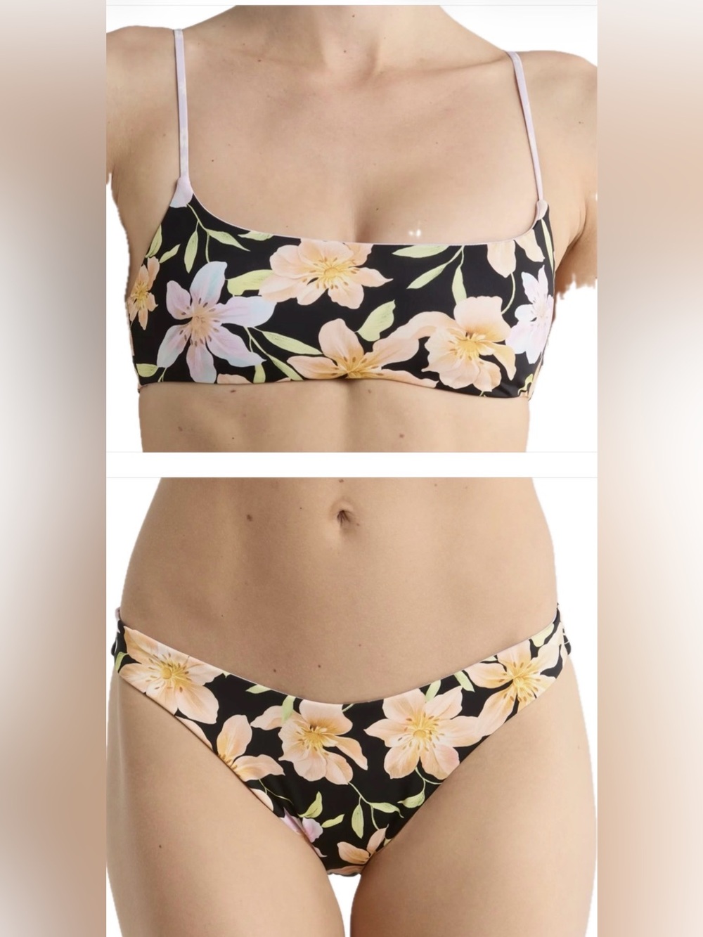 Billabong Twin Sol Reversible Jaclyn Crop Bikini Top and Bottoms!  NWT!!!